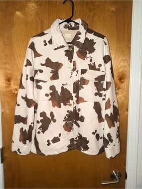 Altar’d State Womens Brown Cow Print Jacket